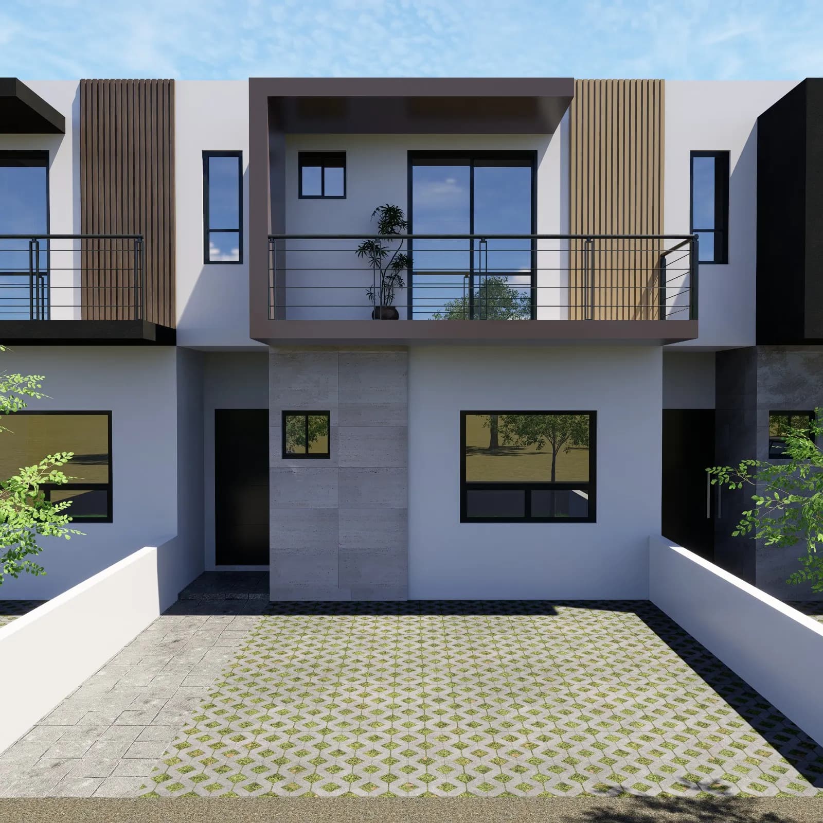 Render 3D arquitectónico de vivienda de Constructora Macadam